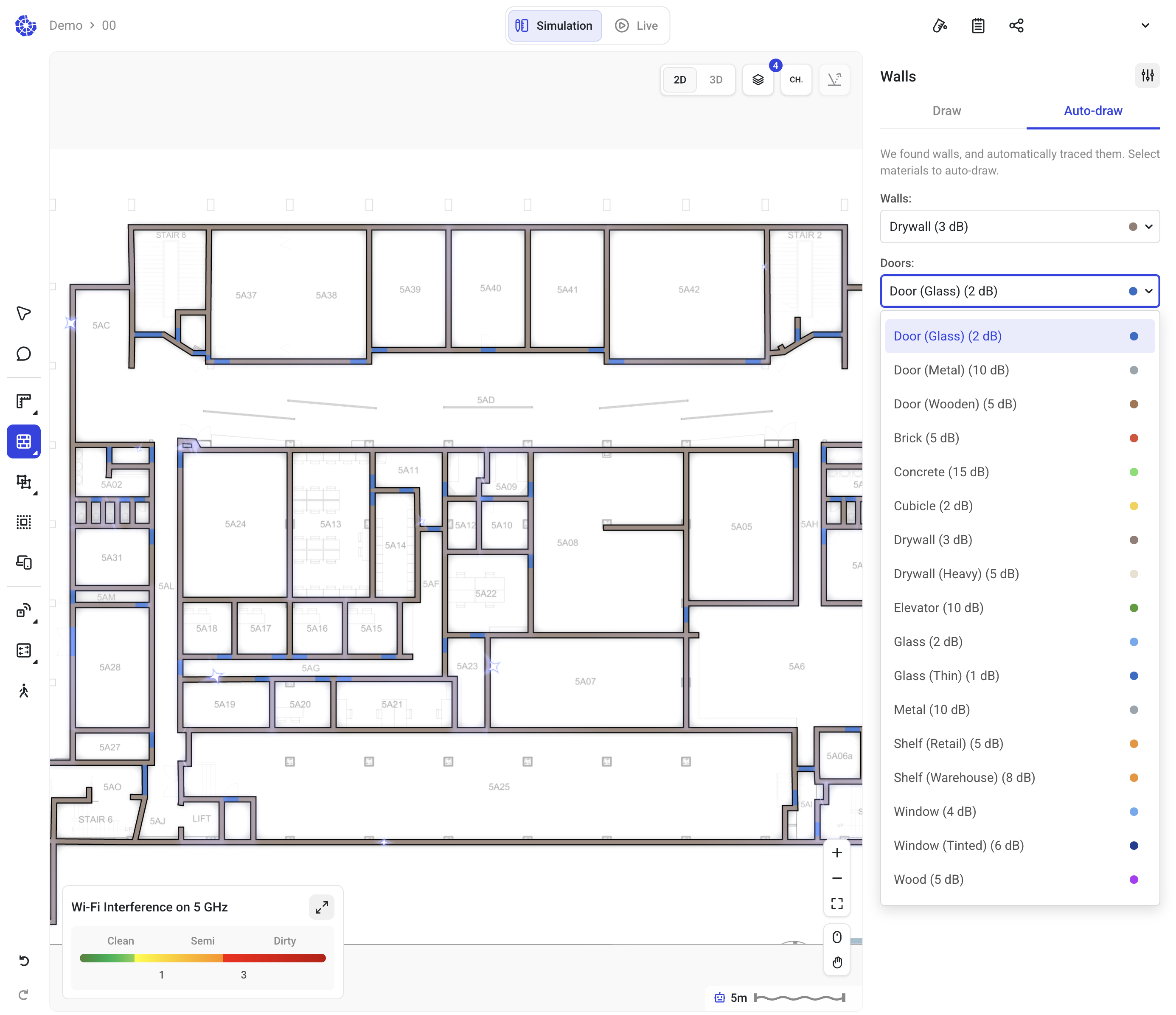 Select materials to auto-draw