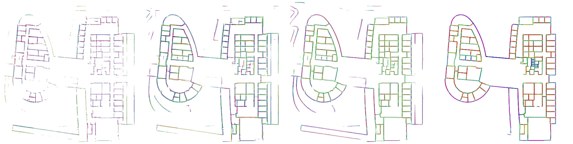 The model's output improving across training iterations